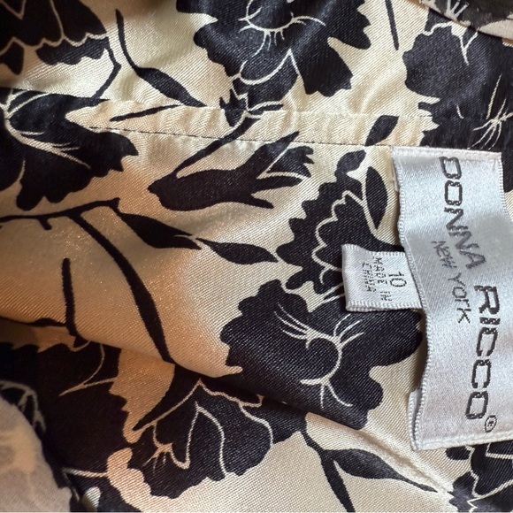 Donna Ricco Black and Cream Strapless Dress - Picture 1 of 6